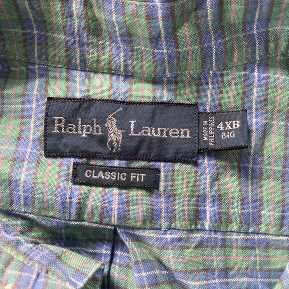 Ralph Lauren 4XB Tartan Plaid Shirt Pink Pony Short Sleeve Button Down Classic - Picture 3 of 9